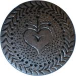 Knopf alt, Möbelknopf Eisen gerostet und gewachst, Ø 35mm, antike alte Möbelknöpfe